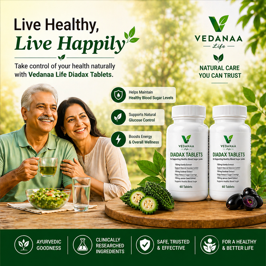 VEDANAA LIFE Diadax Tablets – Natural Diabetes Care Tablets (120 Tablets)