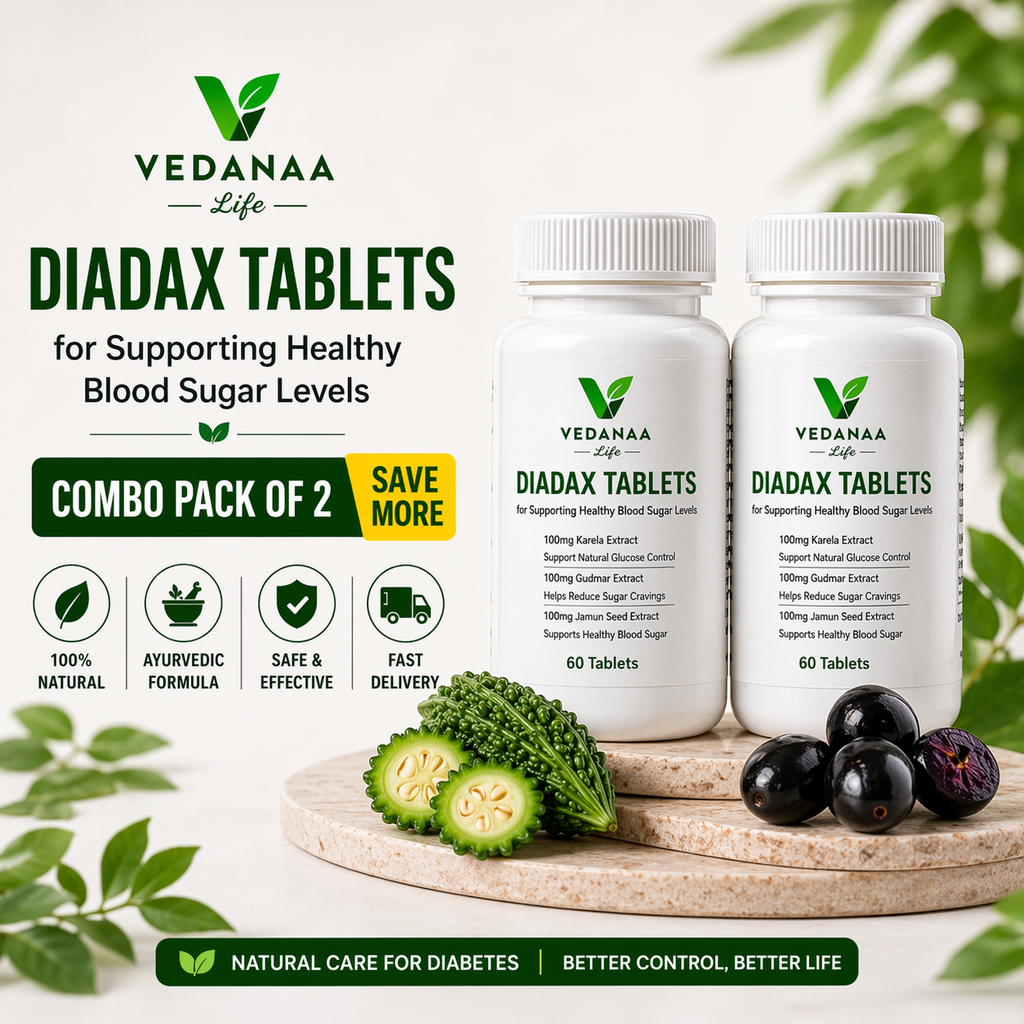 VEDANAA LIFE Diadax Tablets – Natural Diabetes Care Tablets (120 Tablets)